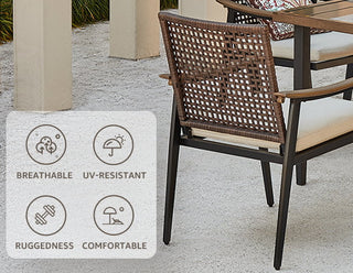 Natural Expressions 6 - seater Wicker dining set