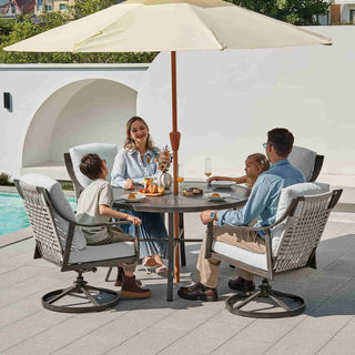 Swivel Rocking Chairs Dining Set - Natural Expressions