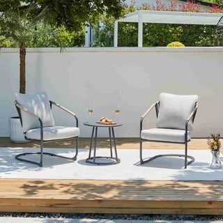 U - shaped Patio Rocking Chairs Set - Natural Expressions