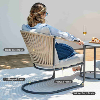 U - shaped Patio Rocking Chairs Set - Natural Expressions