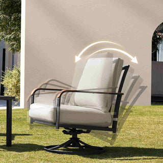 Swivel Glider Rocking Chairs with metal table - Natural Expressions