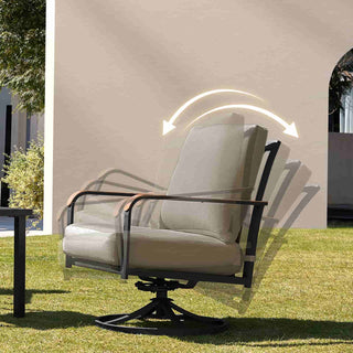 Swivel Glider Rocking Chairs with metal table - Natural Expressions