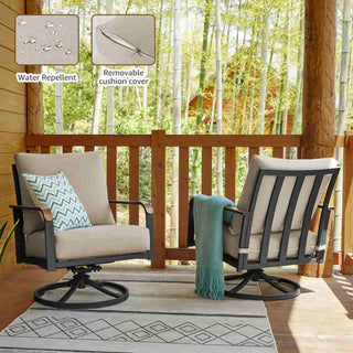 Swivel Glider Rocking Chairs with metal table - Natural Expressions