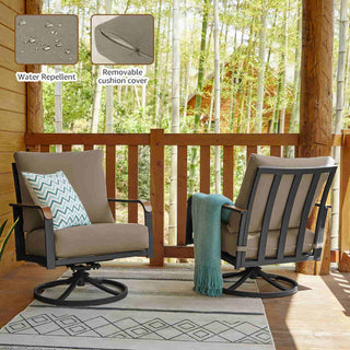 Swivel Glider Rocking Chairs with metal table - Natural Expressions