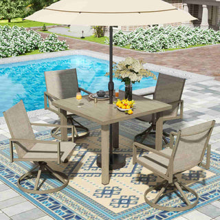 Sling Mesh Dining set with Swivel Chairs - Natural Expressions