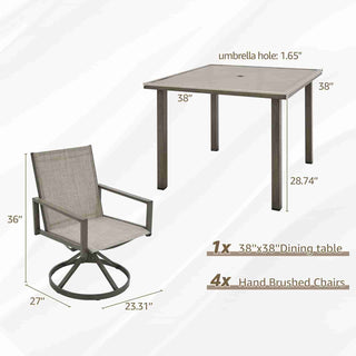 Sling Mesh Dining set with Swivel Chairs - Natural Expressions