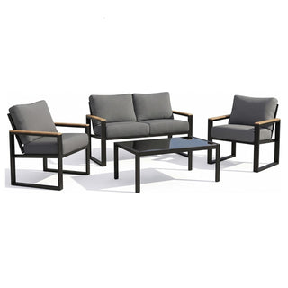 4-Seater Mesh Back Conversation Set With Patio Coffee Table